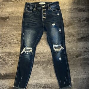 KanCan Dark Blue Distressed Skinny Jeans